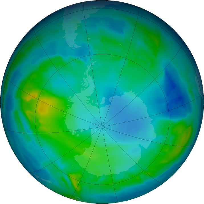 Antarctic ozone map for 11 May 2011
